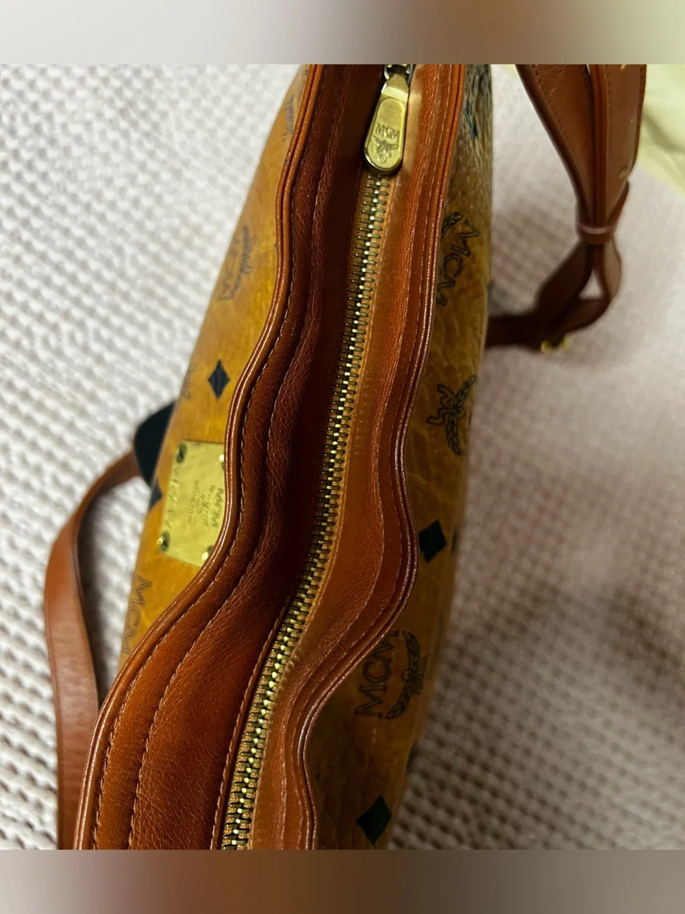 Vintage MCM Cognac Visetos Hobo Shoulder Bag
